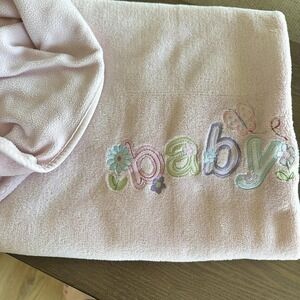 Just Born Baby Girl Pink Butterflies Flowers Blanket Lovey Snuggle‎ Soft VTG